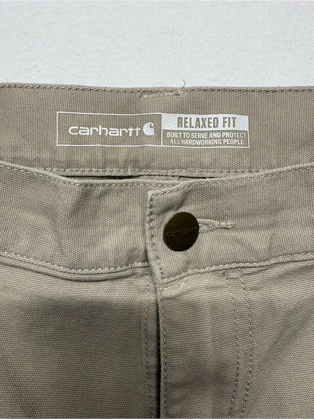 Carhartt Men's Tan Flat-Front Work Shorts
